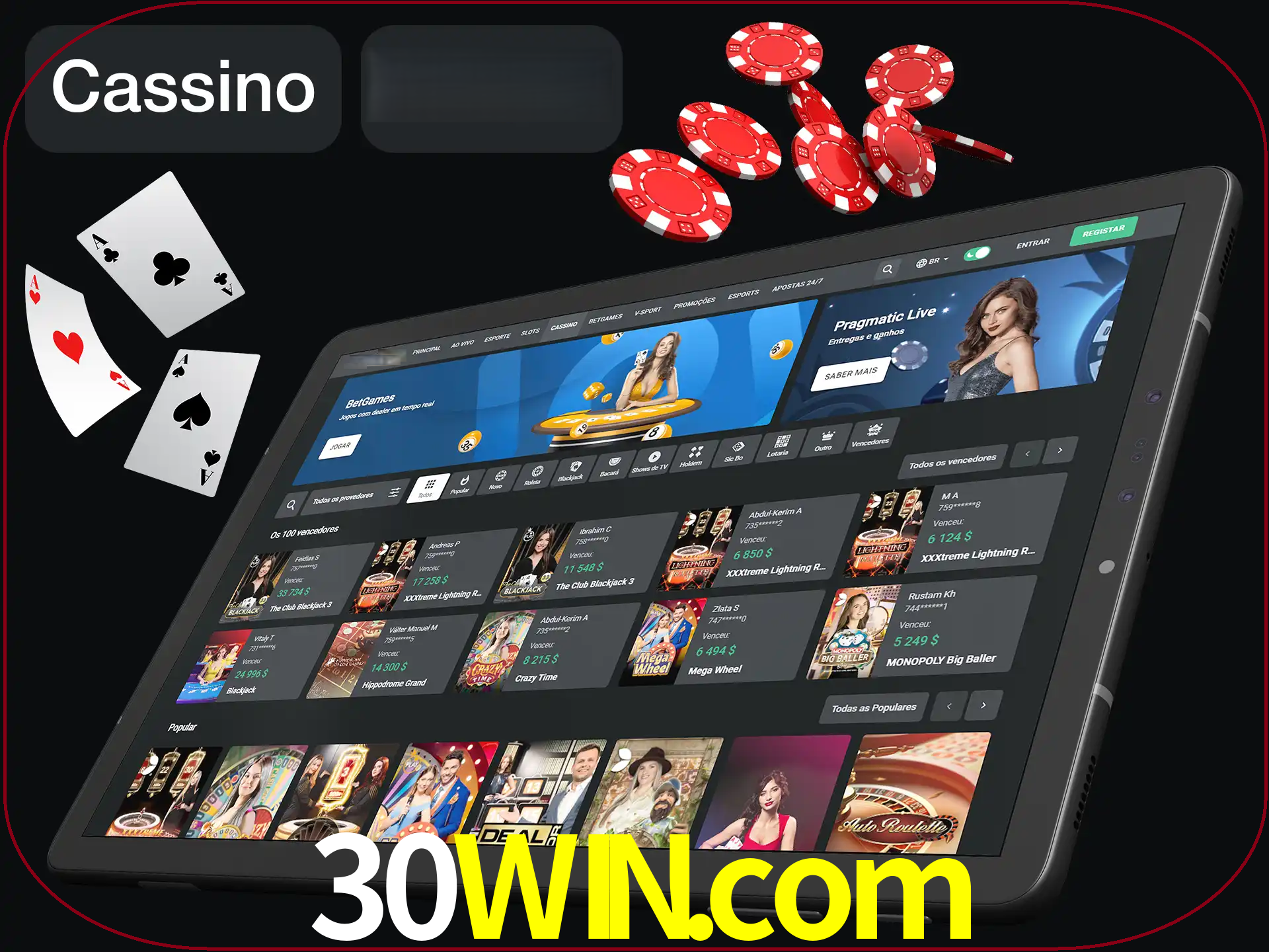 Jogue vários jogos de cassino em nosso cassino.