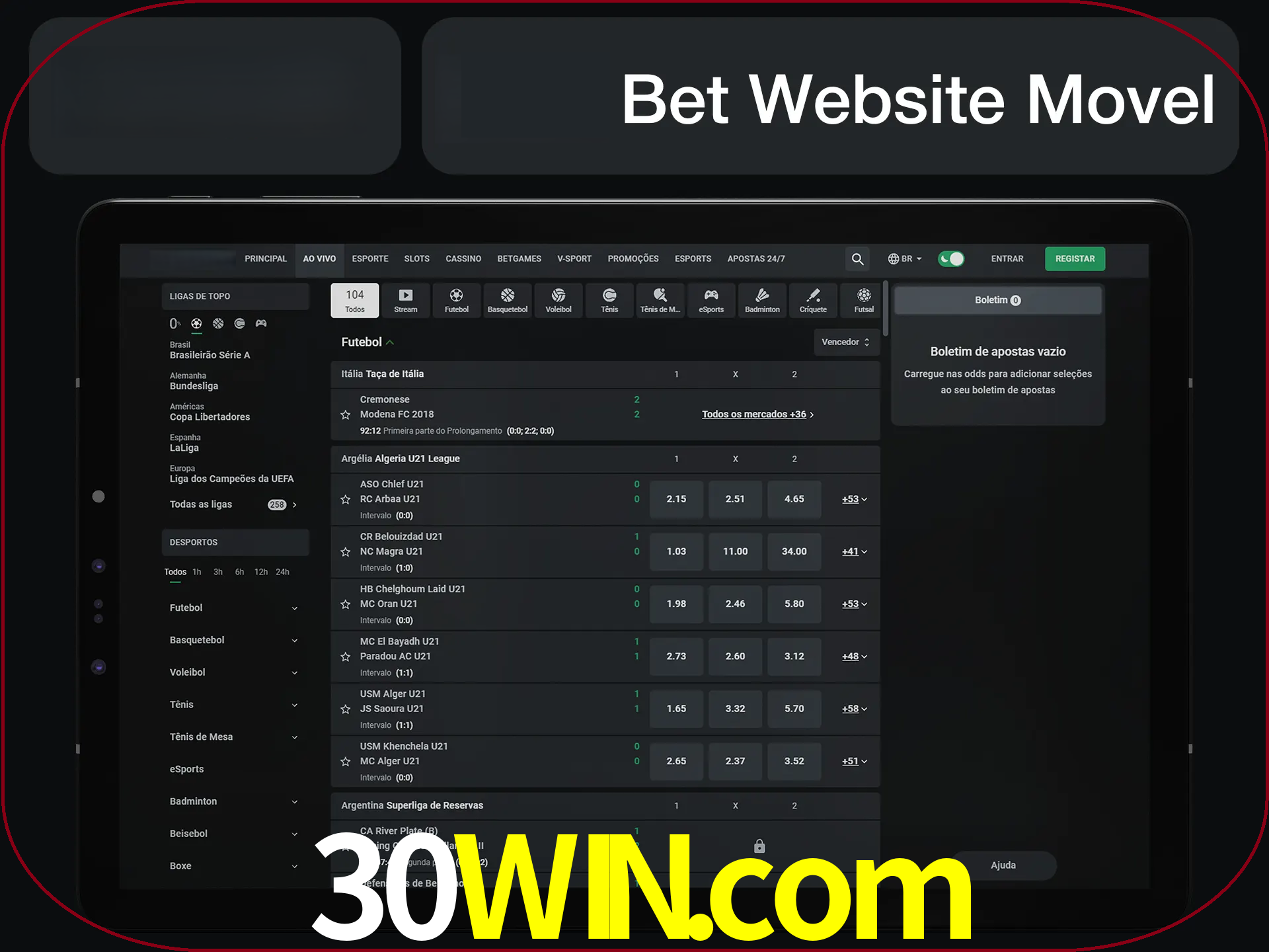 Use nosso website em qualquer dispositivo.